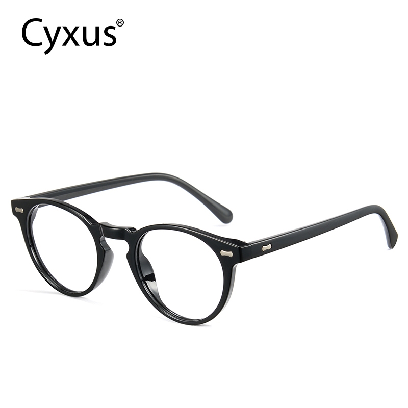 Cyxus Kính Unisex Chống Ánh Sáng Xanh Gọng Tròn Dày Phong Cách Retro Cho Máy Tính Và Gaming 8238