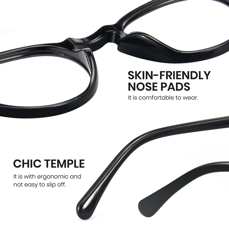 Cyxus Kính Unisex Chống Ánh Sáng Xanh Gọng Tròn Dày Phong Cách Retro Cho Máy Tính Và Gaming 8238