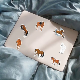 Bộ 50 Hoạt Hình Hình Ngựa Miếng Dán Laptop Vali Tủ Lạnh Notebook Miếng Dán Chống Thấm Nước DIY