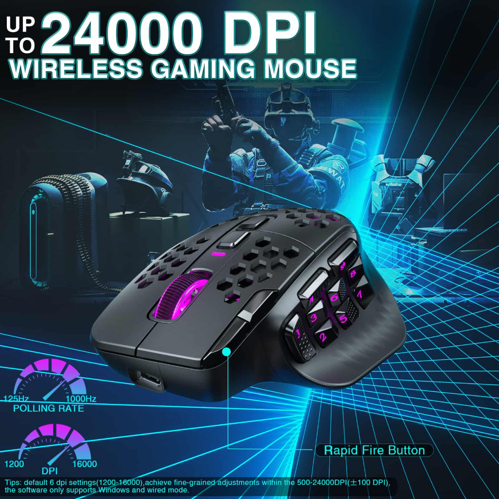Solaka SM809 PRO MMO Chuột chơi game Bluetooth không dây 2.4G có dây Tùy chỉnh Phím bên DIY Thay thế vỏ bên | BigBuy360 - bigbuy360.vn
