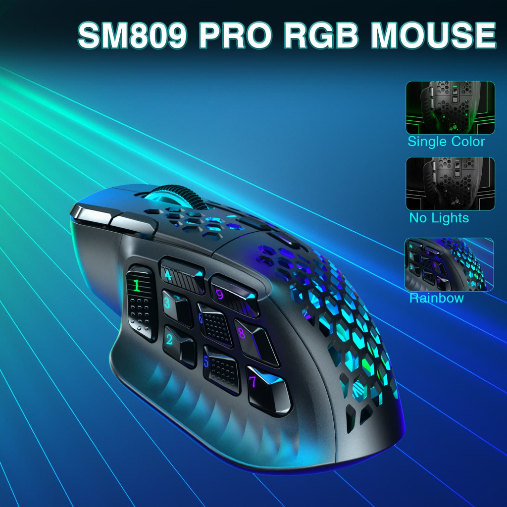 Solaka SM809 PRO MMO Chuột chơi game Bluetooth không dây 2.4G có dây Tùy chỉnh Phím bên DIY Thay thế vỏ bên | BigBuy360 - bigbuy360.vn