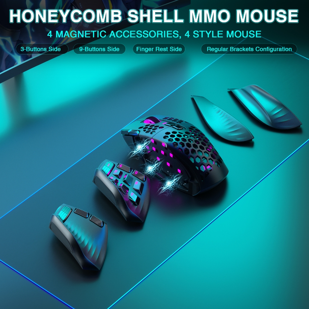 Solaka SM809 PRO MMO Chuột chơi game Bluetooth không dây 2.4G có dây Tùy chỉnh Phím bên DIY Thay thế vỏ bên | BigBuy360 - bigbuy360.vn