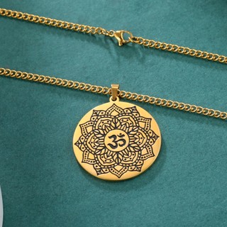 SKYRIM Petal Om Biểu Tượng Dây Chuyền Vòng Cổ Rắn Xương Chuỗi Yoga Thiết Kế Trang Sức Cho Phụ Nữ Nam Giới