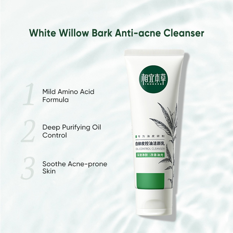 Ảnh Sữa rửa mặt INOHERB giảm mụn chiết xuất vỏ cây liễu trắng 100g 1