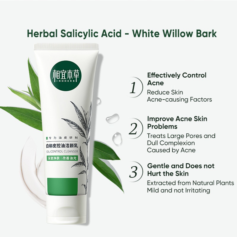 Ảnh Sữa rửa mặt INOHERB giảm mụn chiết xuất vỏ cây liễu trắng 100g 2