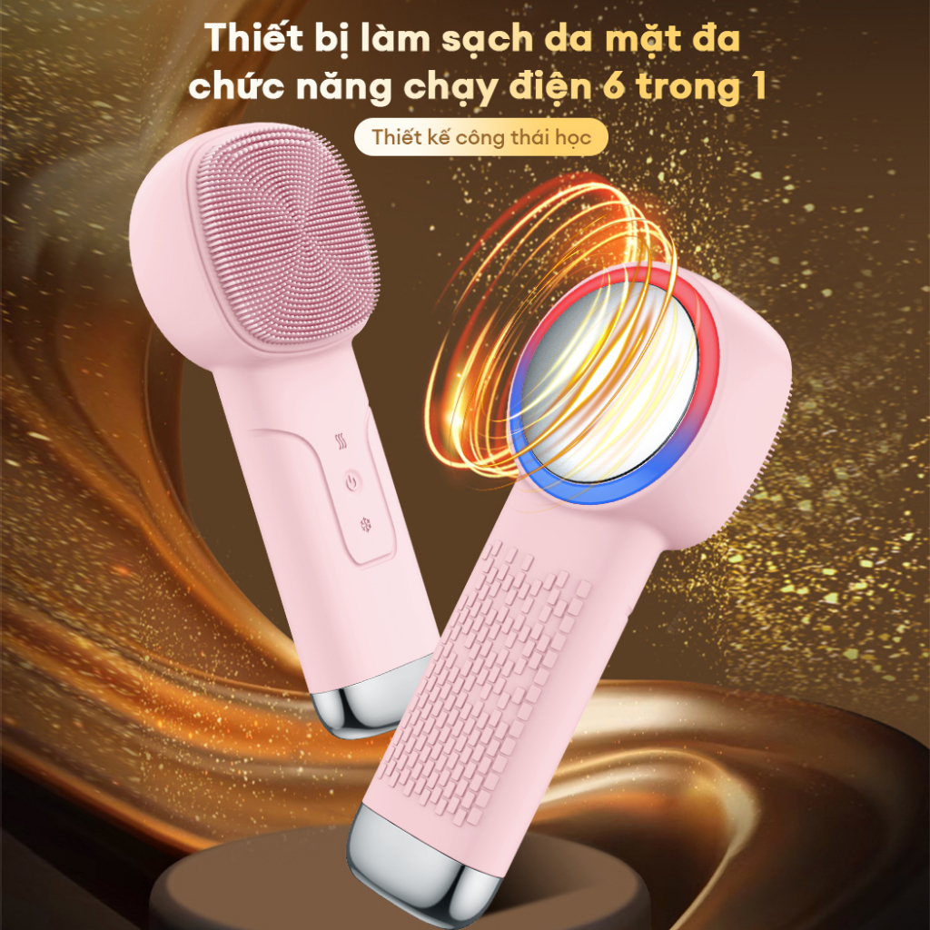 Ảnh CkeyiN 6 trong 1 Máy Rửa Mặt Massage Tích Hợp Liệu Pháp Ánh Sáng và Nhiệt Multi-task Cleansing & Massaging Device MS004 2
