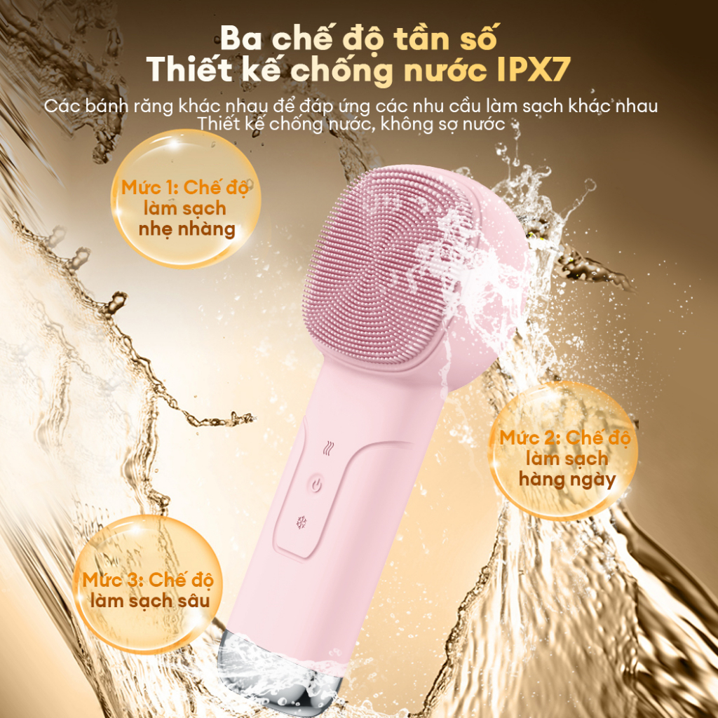 Ảnh CkeyiN 6 trong 1 Máy Rửa Mặt Massage Tích Hợp Liệu Pháp Ánh Sáng và Nhiệt Multi-task Cleansing & Massaging Device MS004 4