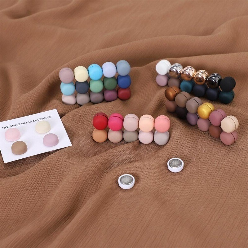 [Yunyuan] Bộ 2 / 4 Bộ Khóa Từ Tính Hồi Giáo Camellia Trâm Khăn Trùm Đầu Khăn Lụa Khóa Cổ Kẹp Chống Phơi Bày Khóa Từ Tính