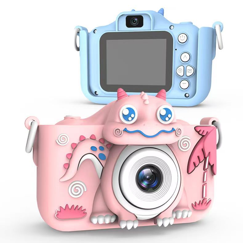 Camera Trẻ Em Camera Mini 4000W Hoạt Hình Khủng Long HD Trước Và Sau ...