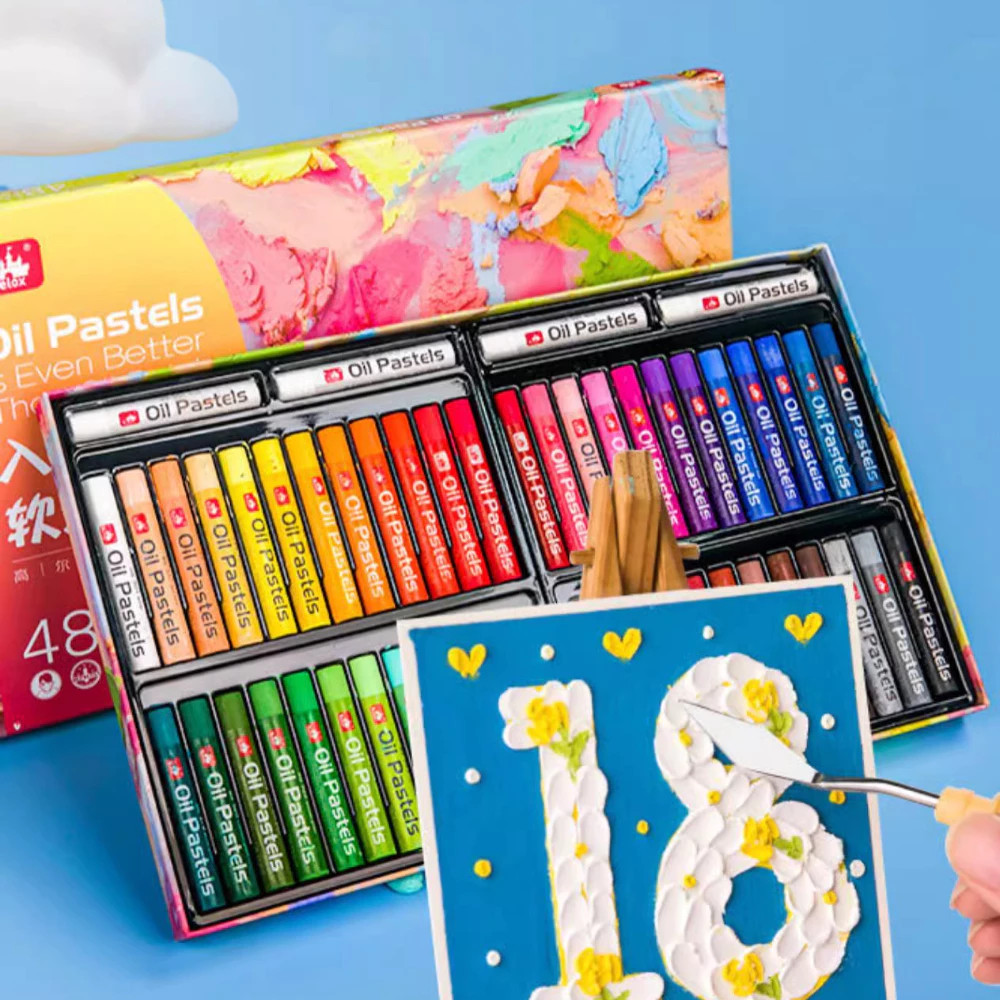 Kuelox Dầu Mềm Pastel Tranh Crayon Graffiti Vẽ Phấn Dính Bộ Đồ Dùng Nghệ Thuật