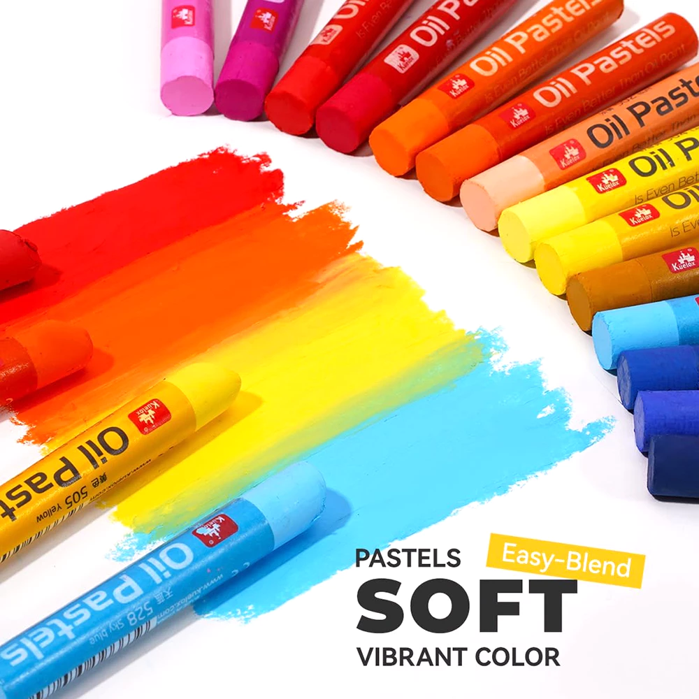 Kuelox Dầu Mềm Pastel Tranh Crayon Graffiti Vẽ Phấn Dính Bộ Đồ Dùng Nghệ Thuật