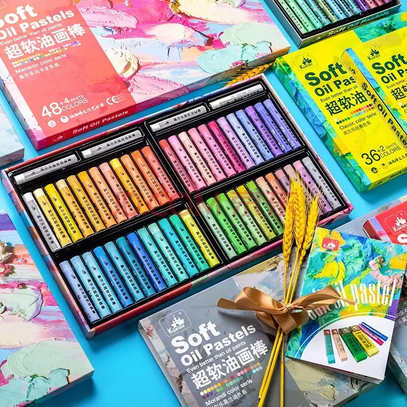 Kuelox Dầu Mềm Pastel Tranh Crayon Graffiti Vẽ Phấn Dính Bộ Đồ Dùng Nghệ Thuật
