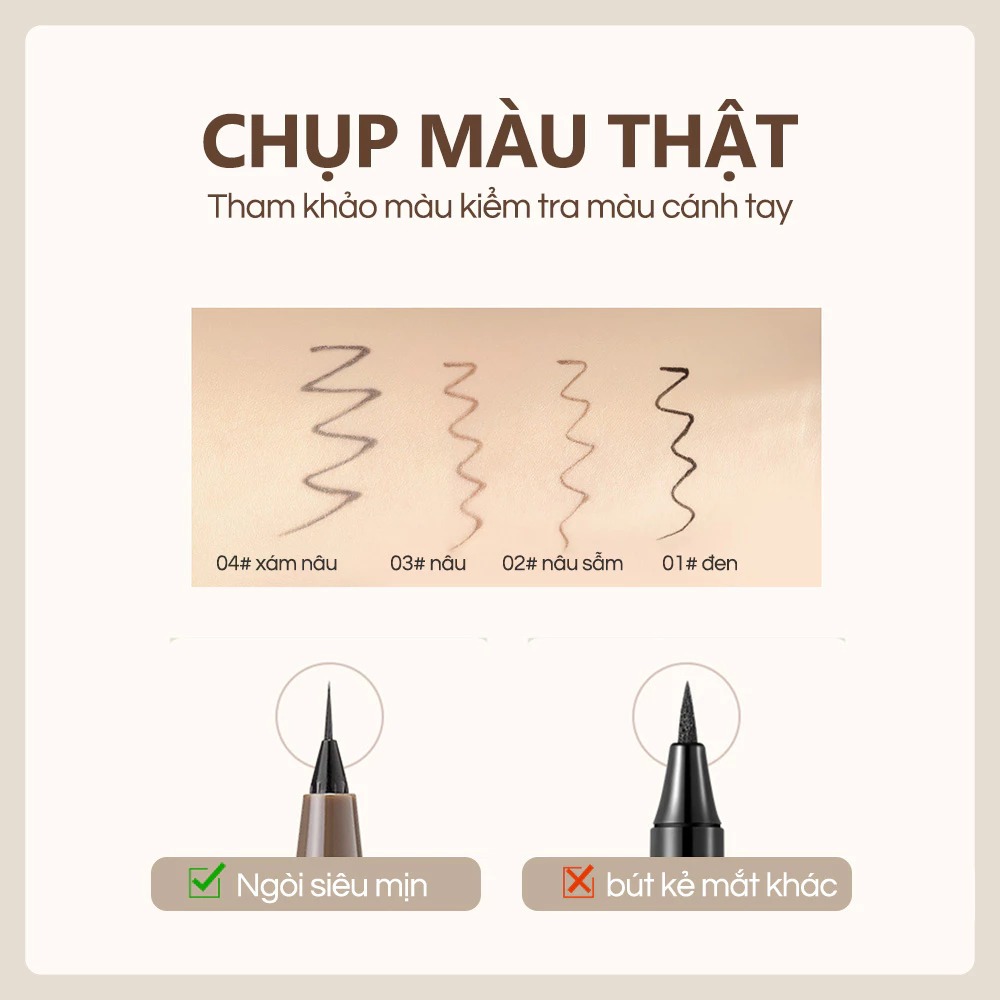 Ảnh Bút kẻ mắt dạng lỏng IMAGIC Nhanh khô Chống thấm nước 0,014mm Siêu mỏng Lâu trôi Trang điểm mắt chống nhòe 3