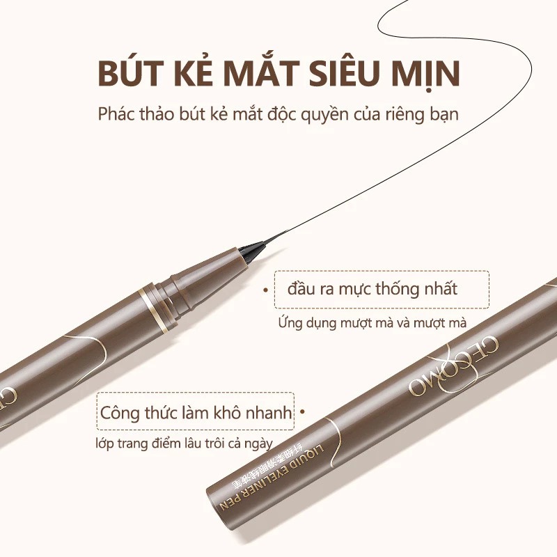 Ảnh Bút kẻ mắt dạng lỏng IMAGIC Nhanh khô Chống thấm nước 0,014mm Siêu mỏng Lâu trôi Trang điểm mắt chống nhòe 4