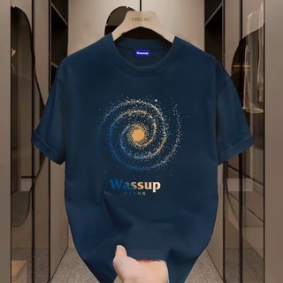 ✨Hàng có sẵn✨ WASSUP Starry River-Áo thun nam mới! 100% cotton, thời trang, Unisex