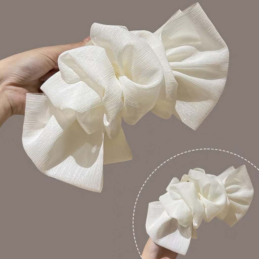 Diễu Hành Thời Trang Tuyn Nơ Lớn Đám Mây Lấy Kẹp Thanh Lịch Retro Nữ Lưới Sợi Đuôi Ngựa Bím Vuốt Kẹp Phụ Kiện Tóc Quà Tặng Mũ Đội Đầu VN