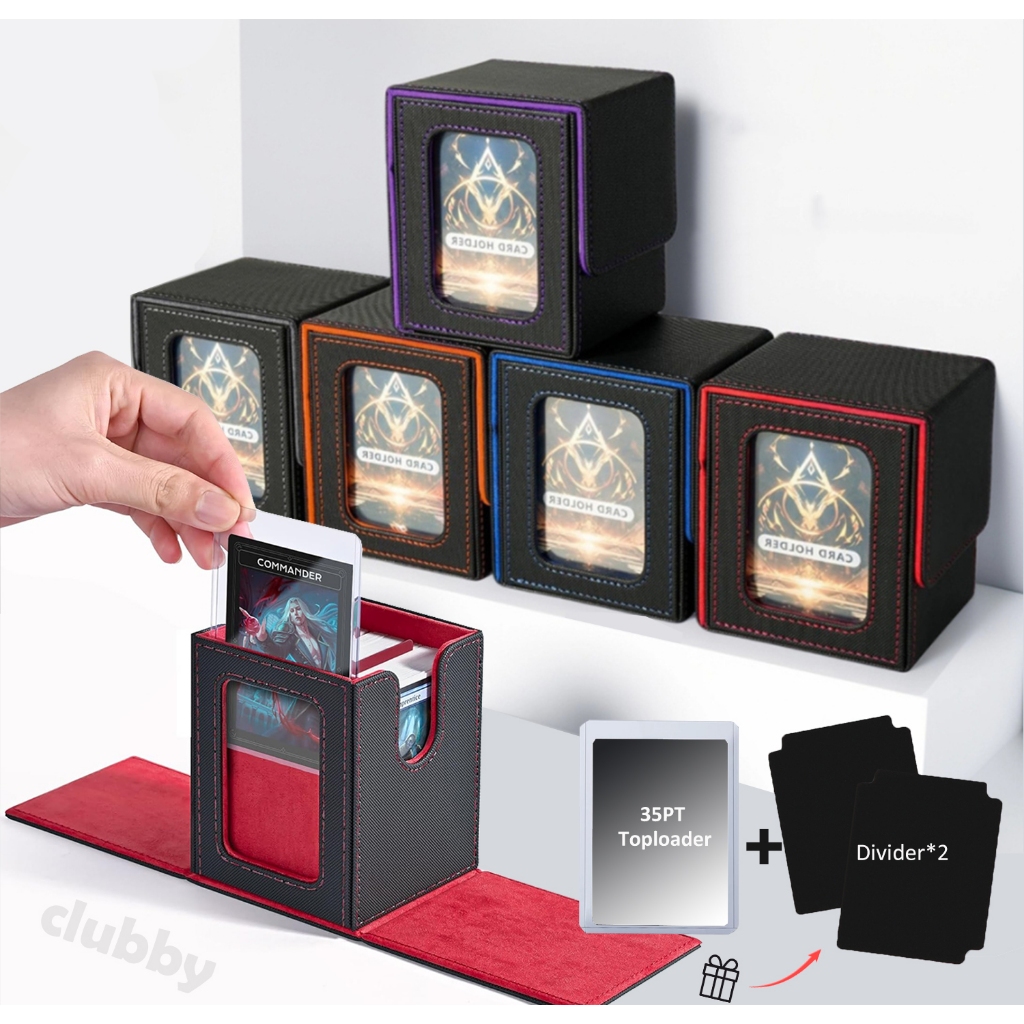 Deck box với cửa sổ Commander hộp lưu trữ Lưu trữ thẻ chứa 100 Thẻ Hai ...