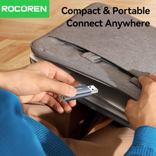 Rocoren USB Thẻ Âm Thanh Bên Ngoài USB Sang Jack 3.5 Mm Bộ Chuyển Đổi Âm Thanh USB Sang Tai Nghe Tai Nghe Micro Stereo Free Drive Cho MacOS Linux Android Laptop PS5 / PS4