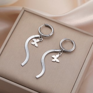 Bông tai thả vàng SKYRIM Mặt dây chuyền bướm bằng thép không gỉ Trang sức không gây dị ứng cho bé gái