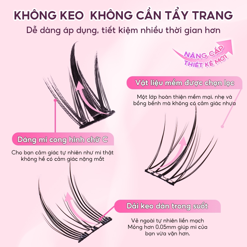 FelinWel - Mi Có Sẵn Keo Tự Dính, Không Cần Tra Keo, Không Cần Tẩy Trang, Tiết Kiệm Thời Gian & Đặc Biệt Tái Sử Dụng
