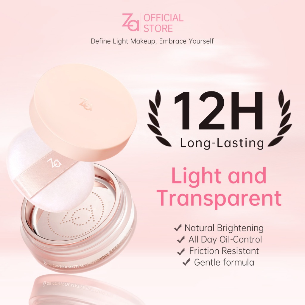 Za Oil Control Matte Setting Powder All Day Bột lỏng kiểm soát dầu lâu ...