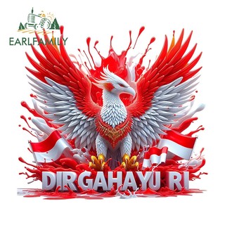 EARLFAMILY Đại Bàng Có Cờ Dán Xe Hơi Phong Cách Đỏ Trắng Kính Chắn Gió Xe Máy Laptop Cá Tính Vinyl Chống Thấm Nước Đề Can Cá Tính Nhãn Xe Hơi