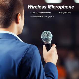 Micro động cầm tay kép không dây UHF Micro Karaoke có thể sạc lại cho bữa tiệc cưới Câu lạc bộ nhà thờ