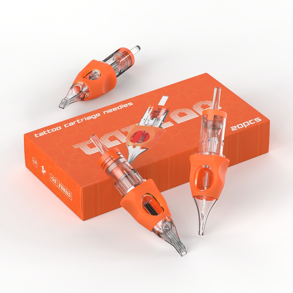Wormhole Tattoo Cartridge Kim 20 Cái / 50 Chiếc Chuyên Nghiệp Dùng Một Lần Khử Trùng Hình Xăm Kim An Toàn RL / RM / RS #12 Tiêu chuẩn