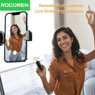Bộ thu âm thanh không dây Rocoren Bluetooth 5.4 Lavalier có chức năng điều khiển Camera Bluetooth Bộ chuyển đổi không dây