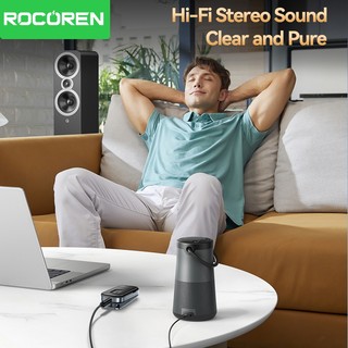 Bộ thu âm thanh không dây Rocoren Bluetooth 5.4 Lavalier có chức năng điều khiển Camera Bluetooth Bộ chuyển đổi không dây