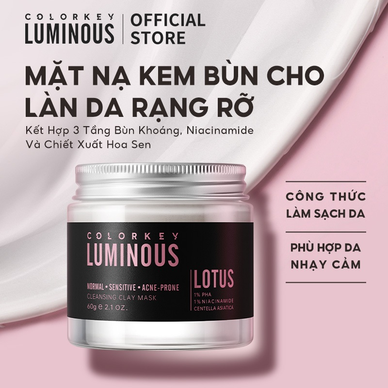 Ảnh Mặt Nạ Bùn COLORKEY LUMINOUS Làm Sạch Da Không Gây Khô Da Khi Dùng 60g/hũ 2