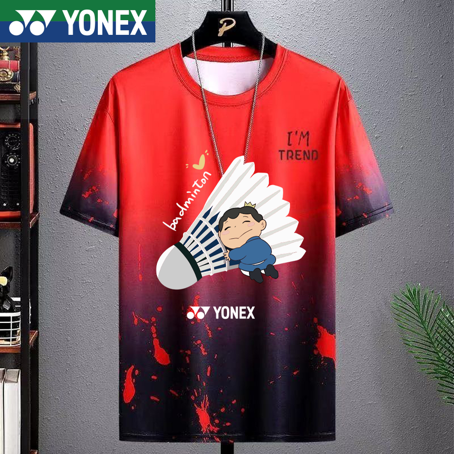 Áo sơ mi Yonex 2025 mới Áo sơ mi cầu lông Yonex nam nữ Áo thun cổ tròn khô nhanh 117895 Áo sơ mi cầu lông Yonex