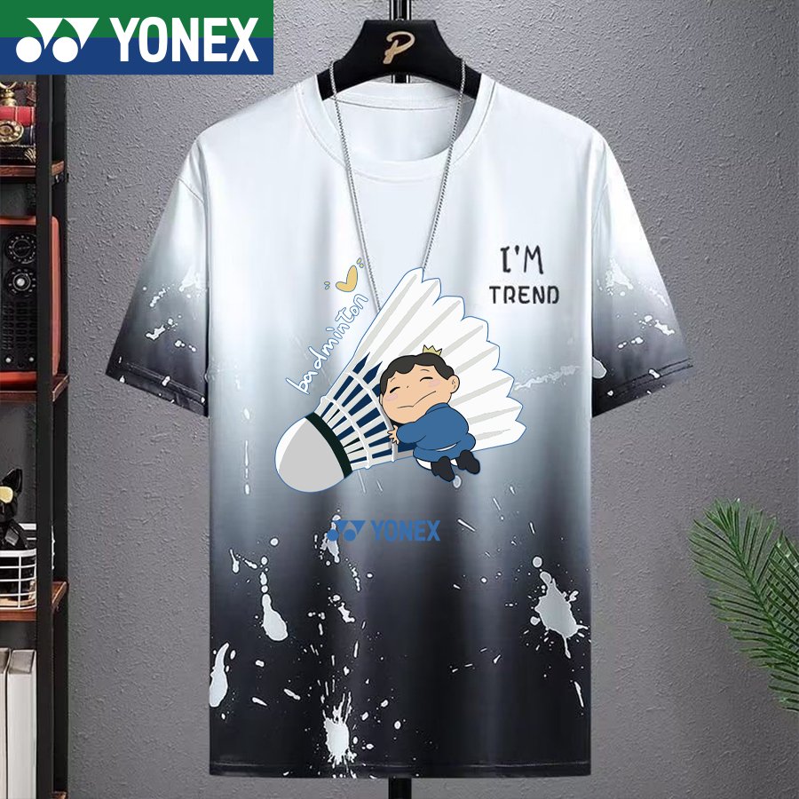 Áo sơ mi Yonex 2025 mới Áo sơ mi cầu lông Yonex nam nữ Áo thun cổ tròn khô nhanh 117895 Áo sơ mi cầu lông Yonex