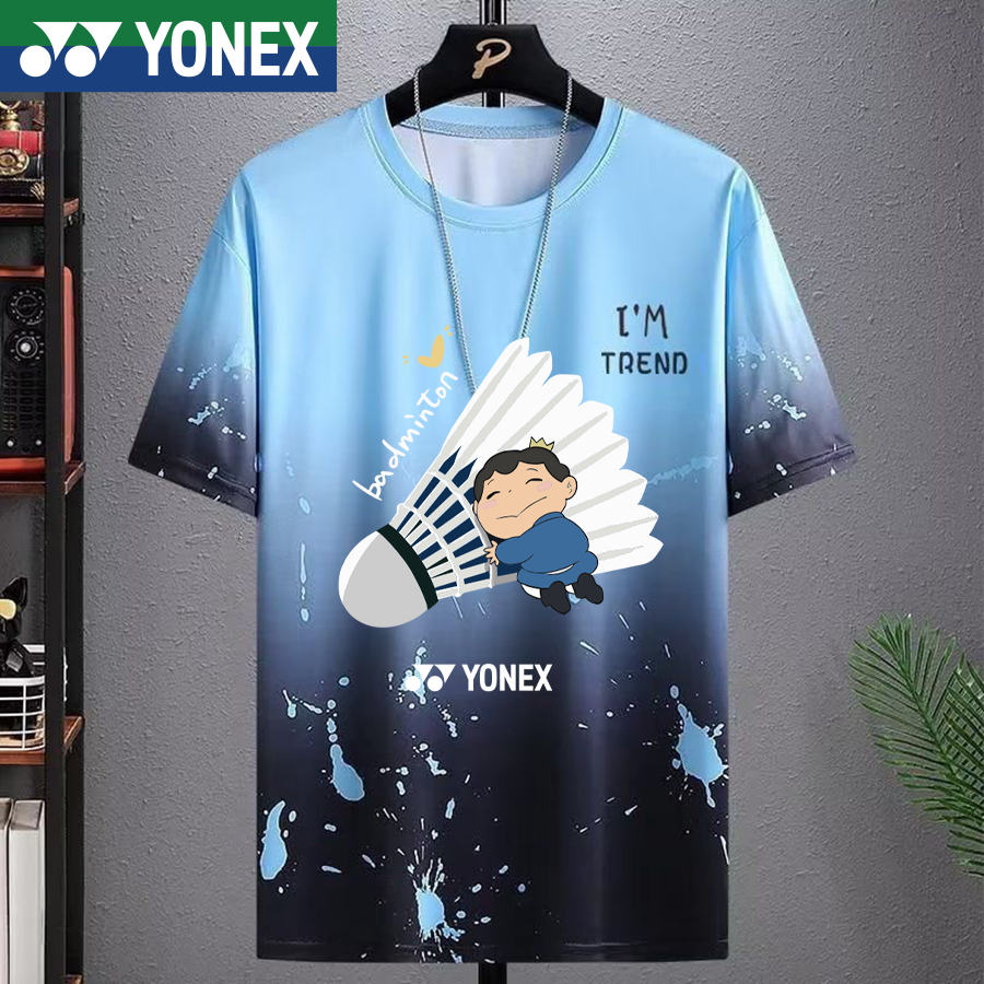Áo sơ mi Yonex 2025 mới Áo sơ mi cầu lông Yonex nam nữ Áo thun cổ tròn khô nhanh 117895 Áo sơ mi cầu lông Yonex