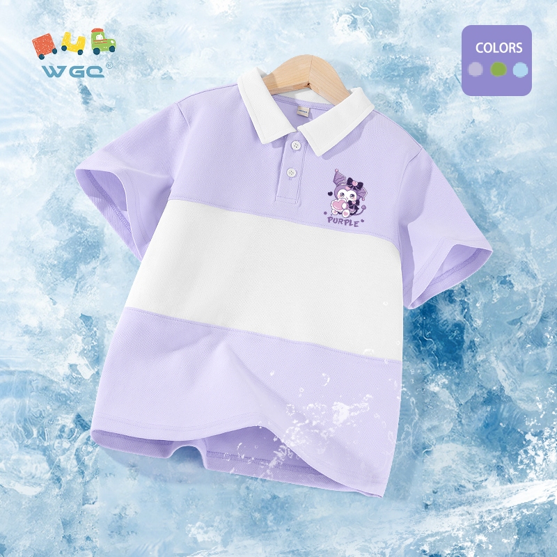 W.G.Q Áo thun Bé Gái , Khâu Màu Thiết Kế Áo Sơ Mi polo, Thoáng Khí Hút Mồ Hôi Có In Hình