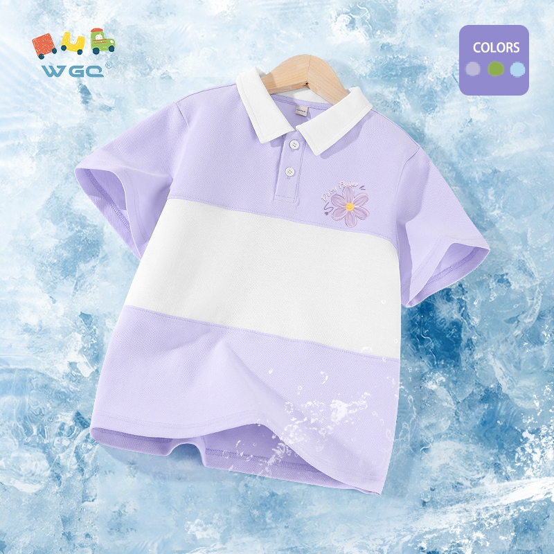 W.G.Q Áo thun Bé Gái , Khâu Màu Thiết Kế Áo Sơ Mi polo, Thoáng Khí Hút Mồ Hôi Có In Hình
