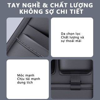 Seametal Ghế Sau Xe Ô Tô Sắp Xếp Lưu Trữ Da PU Có Túi Đá Thảm Ghế Phụ Kiện Nội Thất