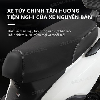 Seametaltal Vỏ bọc ghế xe máy Chống thấm nước thoáng khí bằng da PU Đệm bảo vệ cho xe máy Xe tay ga điện