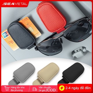 Giá đỡ kẹp kính mắt ô tô SEAMETAL gắn tấm che nắng, đựng thẻ vé, hút từ tính, ổn định, móc treo kính