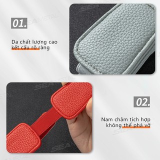 Giá đỡ kẹp kính mắt ô tô SEAMETAL gắn tấm che nắng, đựng thẻ vé, hút từ tính, ổn định, móc treo kính