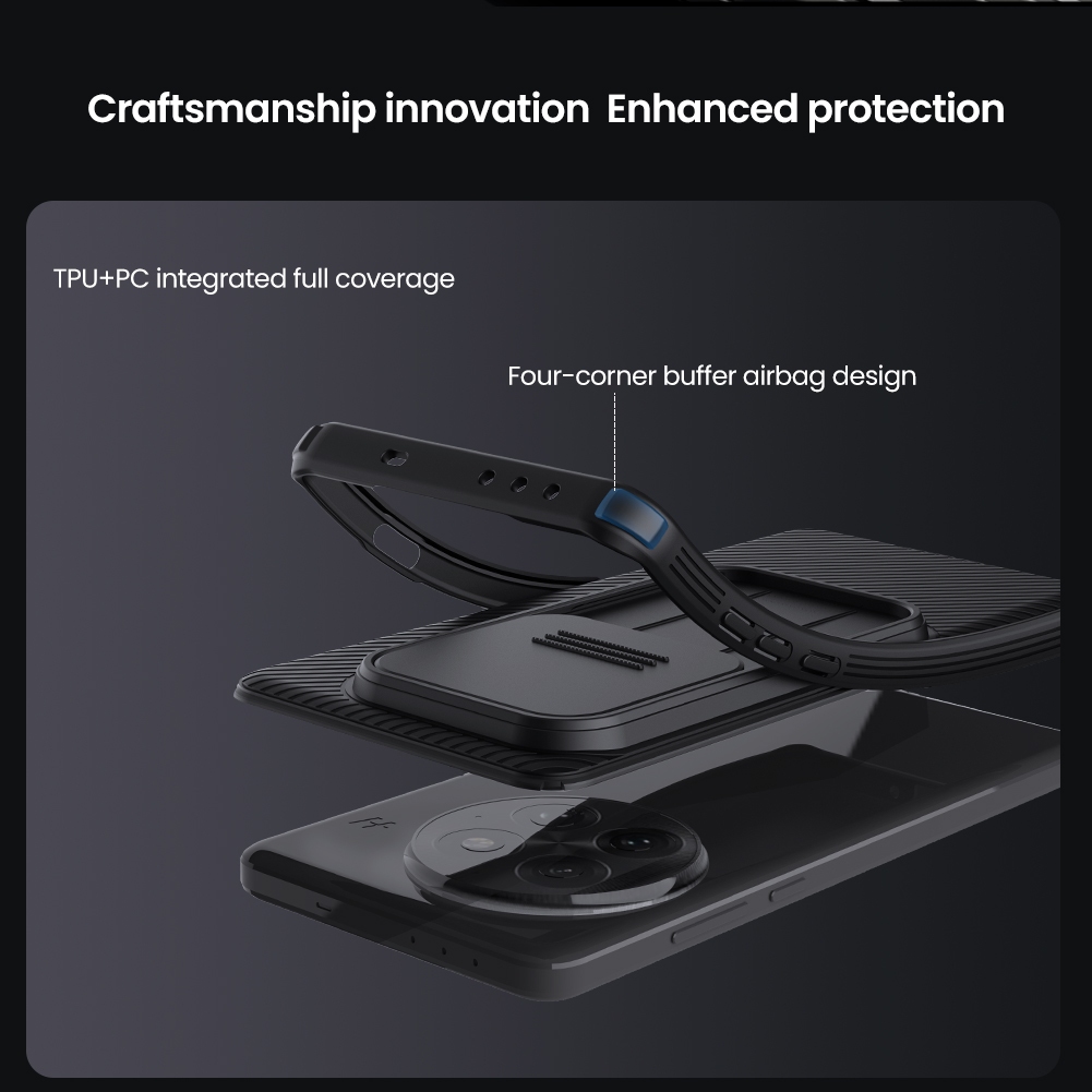 Nillkin Cho OnePlus 13 12 13R 12R / OnePlus Ace 3 / Ace 5 / Ace5 Pro Camshield Pro PC TPU Bảo Vệ Ống Kính Máy Ảnh Trượt Trượt Chống Sốc Ốp Lưng Cứng Vỏ Điện Thoại Vỏ Bảo Vệ