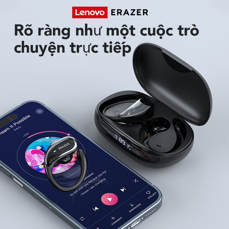 ERAZER XT80 Pro AI bị lỗi Tai nghe Bluetooth ANC khử tiếng ồn thông minh kết cấu tần số thấp Tai nghe không dây IPX5 tai nghe thể thao chống nước | BigBuy360 - bigbuy360.vn