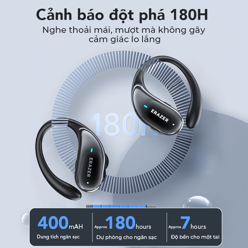 ERAZER XT80 Pro AI bị lỗi Tai nghe Bluetooth ANC khử tiếng ồn thông minh kết cấu tần số thấp Tai nghe không dây IPX5 tai nghe thể thao chống nước | BigBuy360 - bigbuy360.vn
