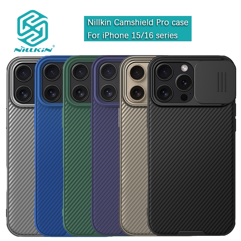 Nillkin Cho Apple iPhone 16 Pro Max / iPhone 15 Pro Max / 15 16 Plus Camshield PC TPU Bảo Vệ Ống Kính Máy Ảnh Trượt Trượt Chống Sốc Ốp Lưng Cứng Vỏ Điện Thoại Vỏ Bảo Vệ