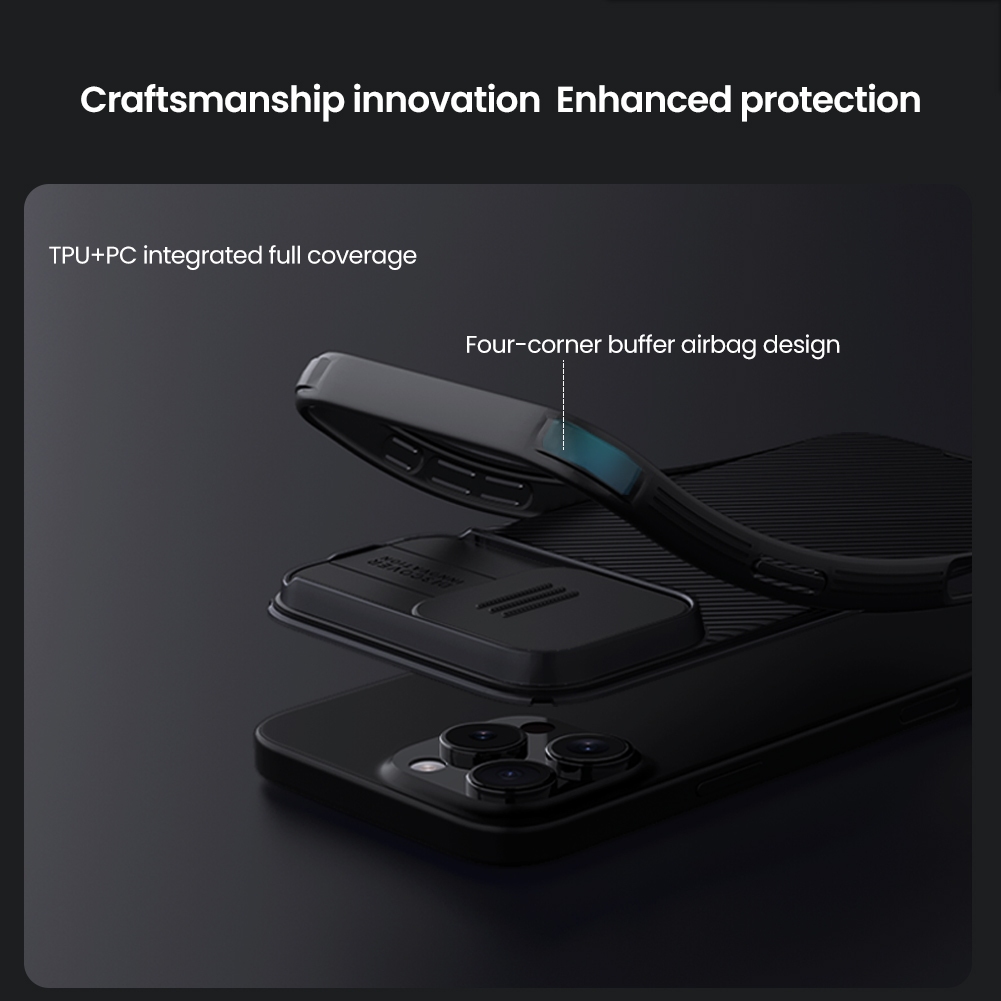 Nillkin Cho Apple iPhone 16 Pro Max / iPhone 15 Pro Max / 15 16 Plus Camshield PC TPU Bảo Vệ Ống Kính Máy Ảnh Trượt Trượt Chống Sốc Ốp Lưng Cứng Vỏ Điện Thoại Vỏ Bảo Vệ