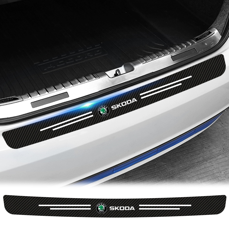1 Chiếc Sợi Carbon Thân Xe Miếng Dán Xe Phía Sau Ốp Lưng Bảo Vệ Miếng Dán Cho Skoda Octavia Fabia Rapid Yeti Kodiaq Tuyệt Vời