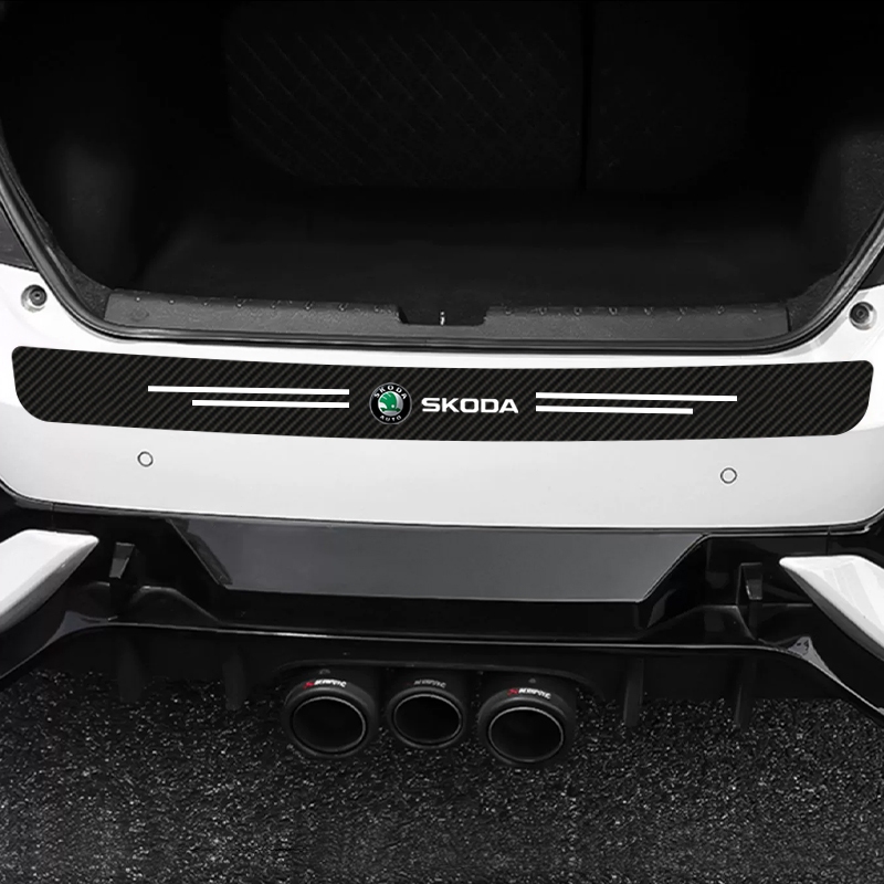 1 Chiếc Sợi Carbon Thân Xe Miếng Dán Xe Phía Sau Ốp Lưng Bảo Vệ Miếng Dán Cho Skoda Octavia Fabia Rapid Yeti Kodiaq Tuyệt Vời