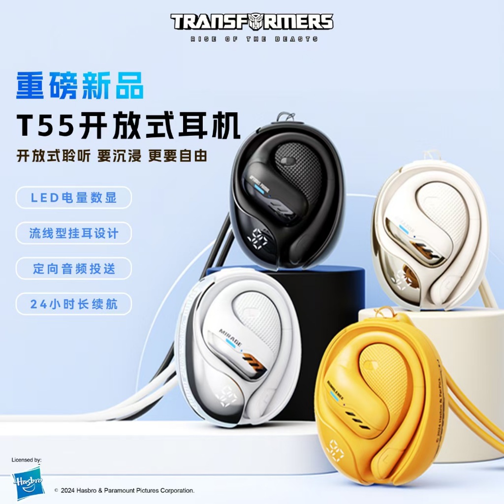 Tai nghe Transformers T55 Open-Ear TWS Bluetooth 5.4 Tai nghe không dây ...