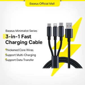 Dây cáp BASEUS 3 trong 1 USB sang M+C+L thích hợp cho Samsung Huawei