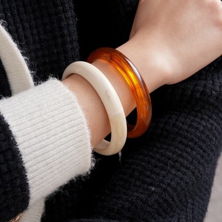 Dreje Vòng tay đơn giản bằng nhựa tròn retro khí chất thời trang và đa năng trang sức tay